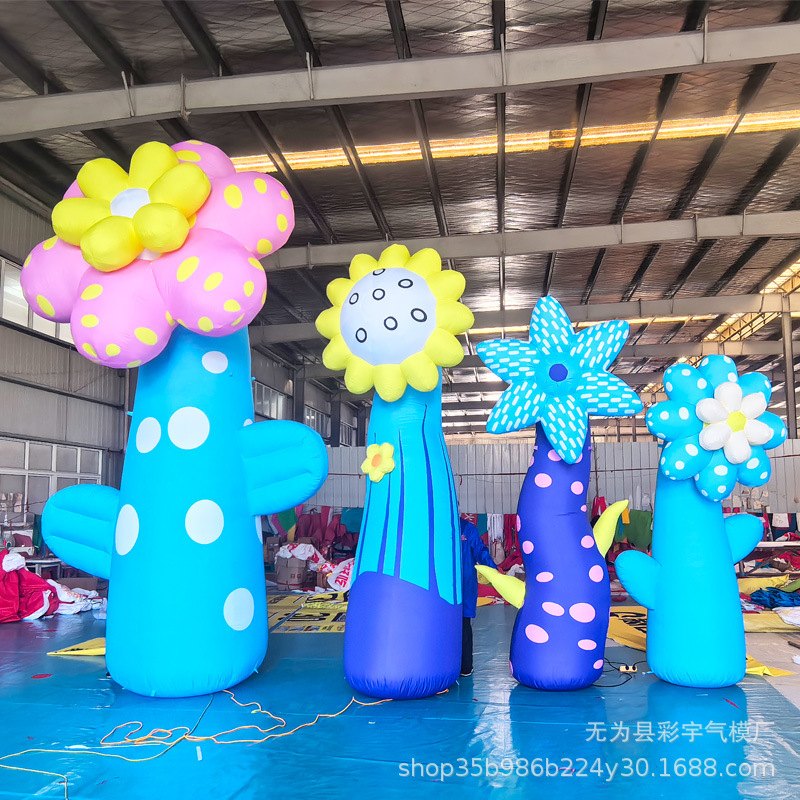 充气花朵气模大型发光爬墙仿真花瓣模型PVC闭气植物花卉美陈广告