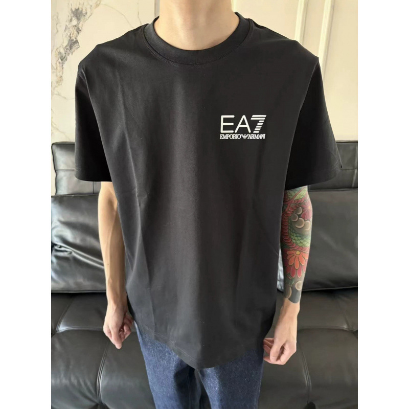 Ea7 Short-Sleeved Summer New Printed T-Shirt Trendy Brand for Men and Women