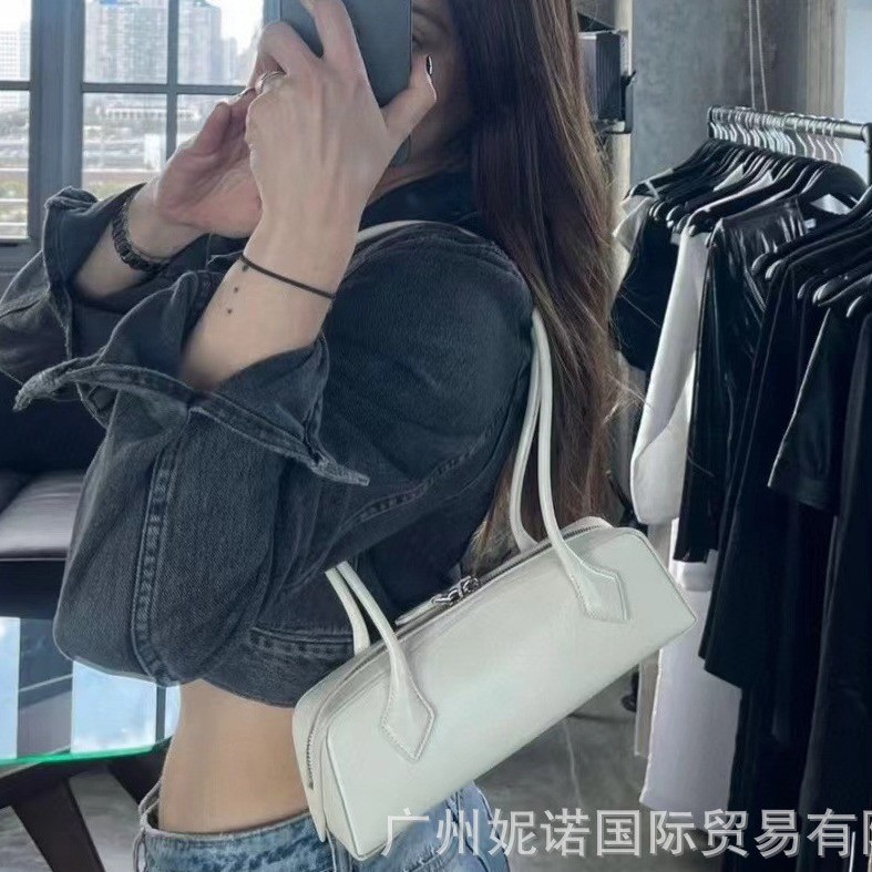 2024 Niche New Cowhide Bag For Women French Style Single Shoulder Baguette Bag Retro Underarm Handbag For Commuting - Thumbnail 2
