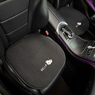cartoon hellokitty car seat cover: Seat cushion, seat cover - a-pair-of-black-and-white-square-mats