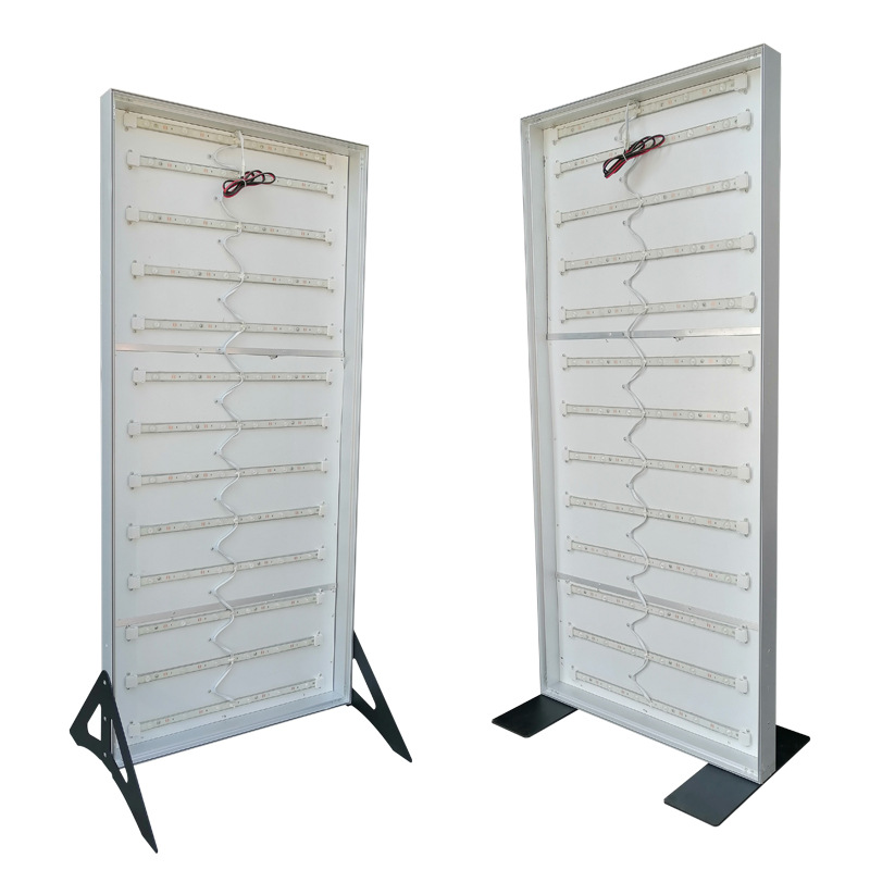 落地立式单双面卡布软膜灯箱简易三角支架一字型底座支架支撑龙骨