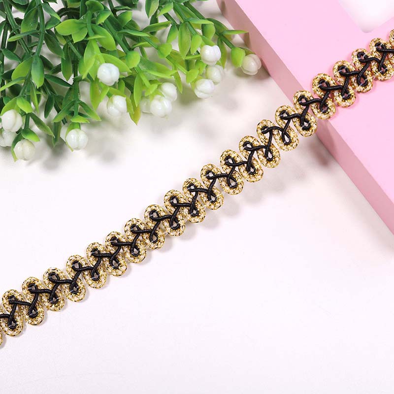 Spot 1.2cm color oro y plata accesorios de encaje accesorios de ropa 32 colores ciempiés borde de espigan encaje