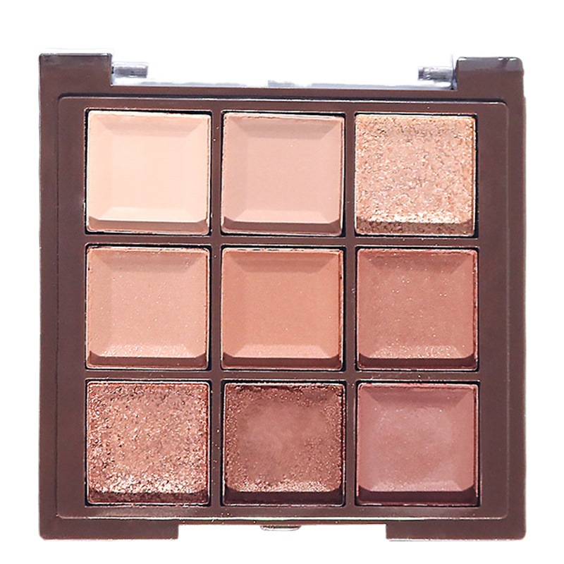 Chocolate Jiugongge Eyeshadow Palette Glitter Pearlescent Matte Earth Color Pure Desire Nude Makeup Affordable Student Nine-Color Eyeshadow