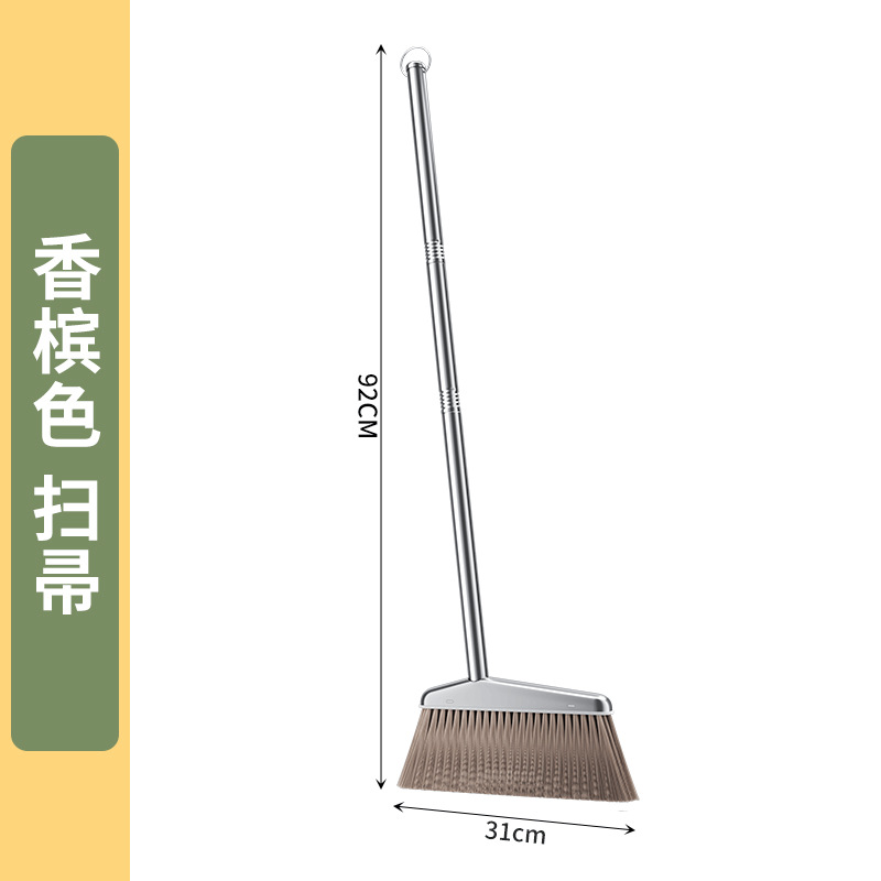 Juego de escoba y recogedor de acero inoxidable, juego doméstico de dos piezas, escoba grande para barrer, recogedor sanitario, pala para basura, venta al por mayor del fabricante.