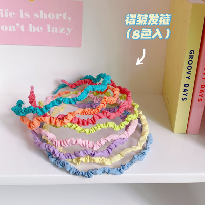 girl fold Hair hoop ins Solid Fabric art Head hoop Card issuance Wash one's face Hair band Forest Hairdressing Headdress