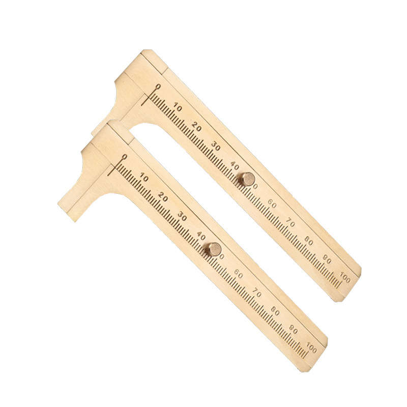 纯铜文玩卡尺 迷你游标卡尺 小型便携式测量工具铜卡尺