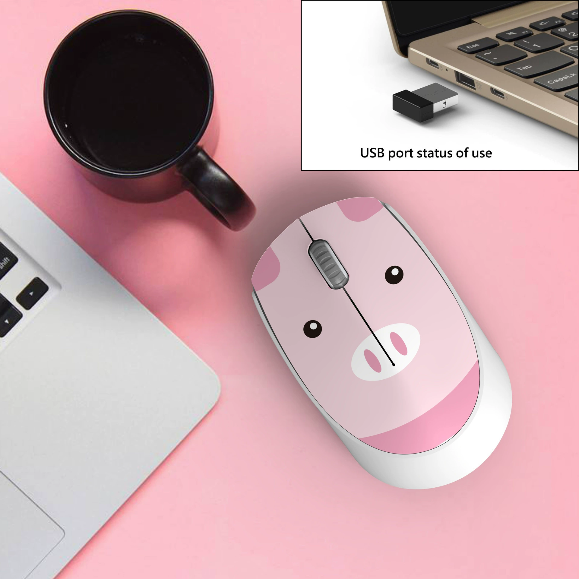 (Cross-border trading), cartoon wireless mouse, rabbit, wireless laptop