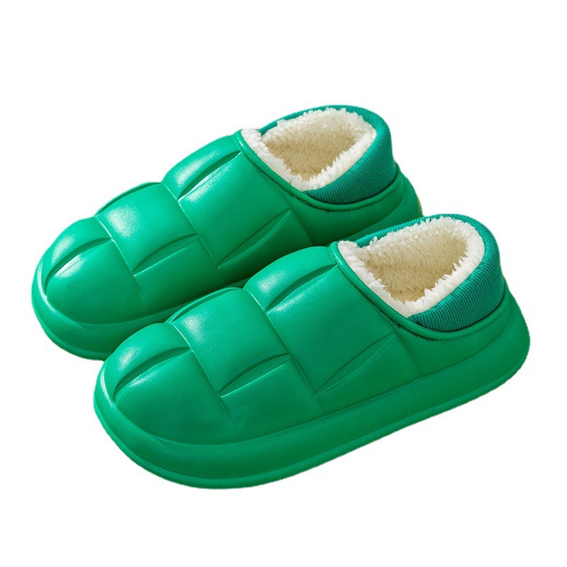 New couple cotton shoes for winter home use, thickened soles, waterproof outer wear, and plush cotton slippers for men