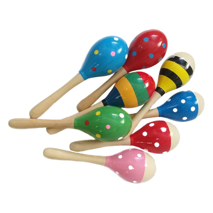 Creativo de madera de mano juguetes educativos niños educación temprana martillo de arena instrumento de percusión Bola de arena de madera instrumento musical para niños 20cm