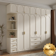 法式奶油风柜子衣柜家用卧室小户型现代简约整体双开门衣柜成品柜