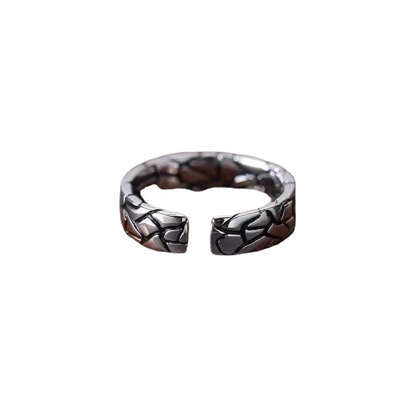 Live explosive retro ring Make old wind crack men's "Vicenstery" opening ring ring ring single ring personality