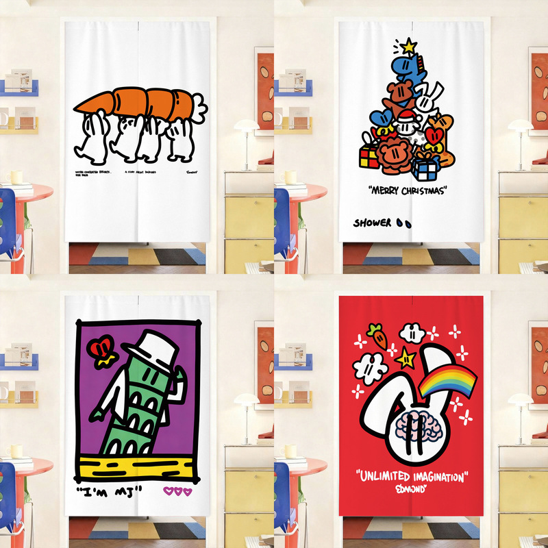 Graffiti Art Door Curtain Partition Curtain Home Bedroom Bathroom Punch-Free Curtain Bathroom Half Curtain Kitchen Curtain Graffiti Art Door Curtain Partition Curtain Home Bedroom Bathroom Punch-Free Curtain Bathroom Half Curtain Kitchen Curtain
