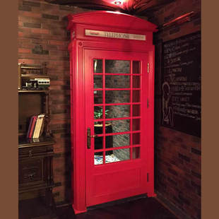 Gepu Customized British Phone Booth Style Decorative Door Entrance Door Bar Door Single-Sided London Phone Booth