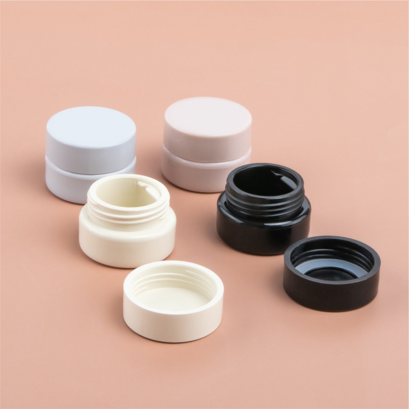 5ml日系建构延长底胶光疗彩绘甲油胶瓶罐 5g奶油胶罐塑料PP小圆罐