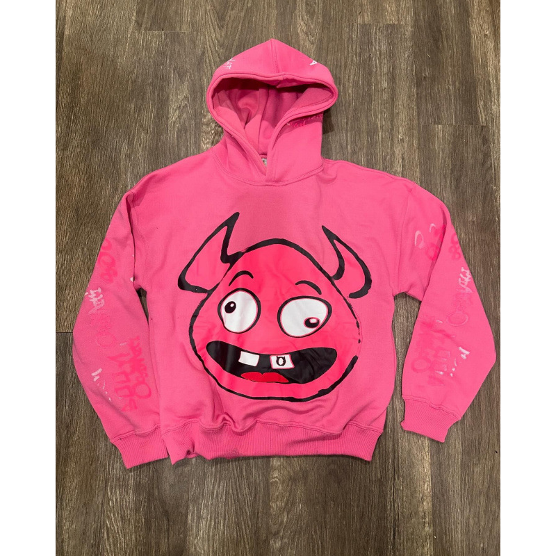 Y2K Demon Print Dark Aesthetic Hoodie – Retro Streetwear Pullover With 3D Effect_viptrois.com