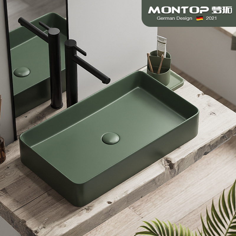 Dark Green Matte Washbasin Square Round Ceramic Color Countertop Basin Bathroom Black Washbasin Single Basin Dark Green Matte Washbasin Square Round Ceramic Color Countertop Basin Bathroom Black Washbasin Single Basin
