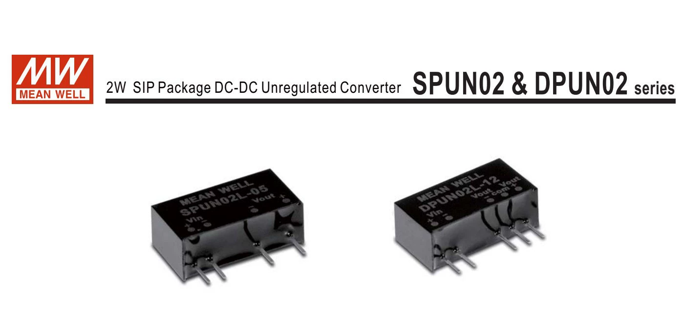 台湾明纬SPUN02N-12 2W 12V 隔离式直流-直流转换器（通孔型）