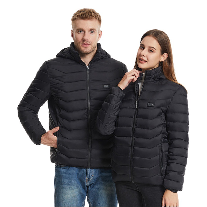 Amazon nuevo otoño e invierno zona de control de cuatro 21 calefacción ropa de algodón acolchado USB temperatura constante calefacción eléctrica ropa caliente fábrica al por mayor