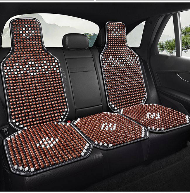 New Car Seat Cushion, Summer Cooling Pad, Single Piece Breathable and Ventilated Car Seat Mat, Wooden Bead Ice Silk Heat Insulation Seat Cushion for Car Use
