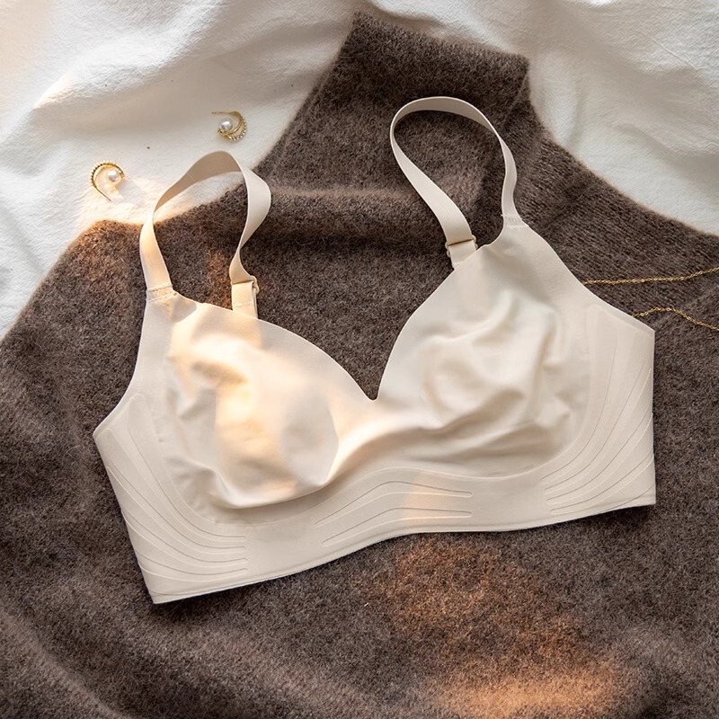 Rabbit Ear Seamless Bra for Gathering and Preventing Sagging, Minimizing Large Busts, Thin Style for Small Busts, Wireless and Seamless for Preventing Sagging