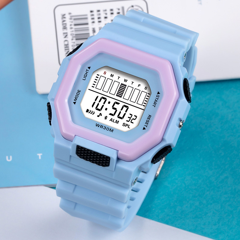 Nuevo reloj electrónico cuadrado de la escuela secundaria hombres y mujeres multifunción sincronización alarma luminosa reloj electrónico fábrica al por mayor
