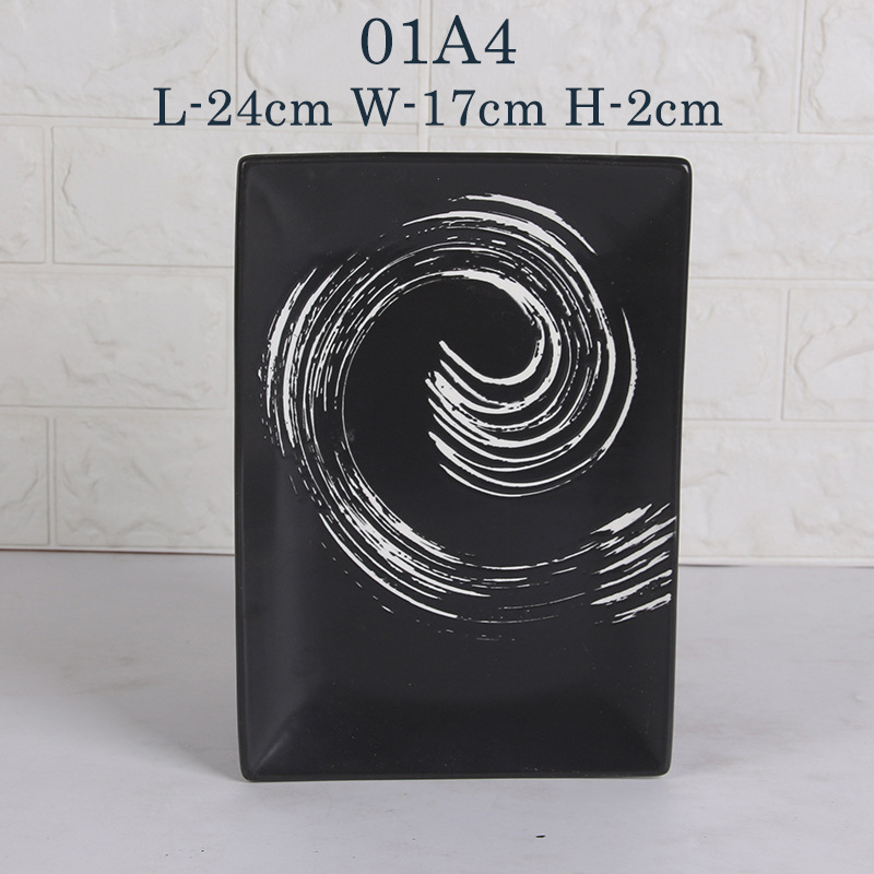 Placa superficial de cerámica simple Hotel B & B placa de cerámica placa occidental placa de carne placa de fruta placa de pescado placa de sushi