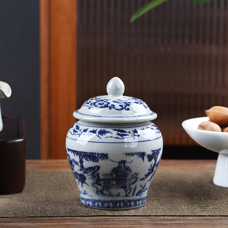 La lata de té de barro de cerámica vieja, hoja abierta, latas de sello de porcelana, latas generales domésticas, latas de almacenamiento de té de cerámica a prueba de humedad al por mayor