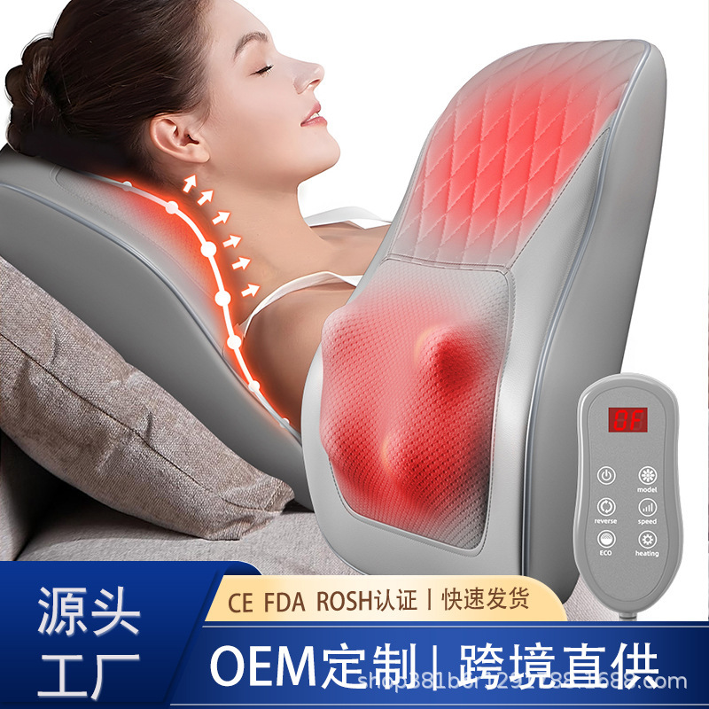 国境を越えた家庭用多機能肩首腰背中全身マッサージ枕クッション電動マッサージ器肩頚椎|undefined