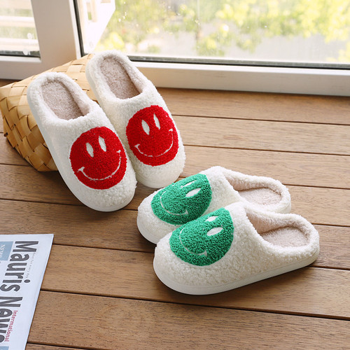 Cixi Younuo Shoes New Product Side Seam Big Face Couple Cotton Slippers Home Women's Cartoon Slippers Wholesale