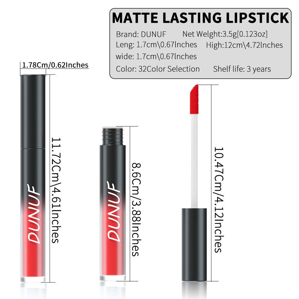 Check it out! Link Disclaimer - Exclusive for Foreign trade :DUNUF 32-color Multi-purpose matte long-lasting Lip gloss undefined