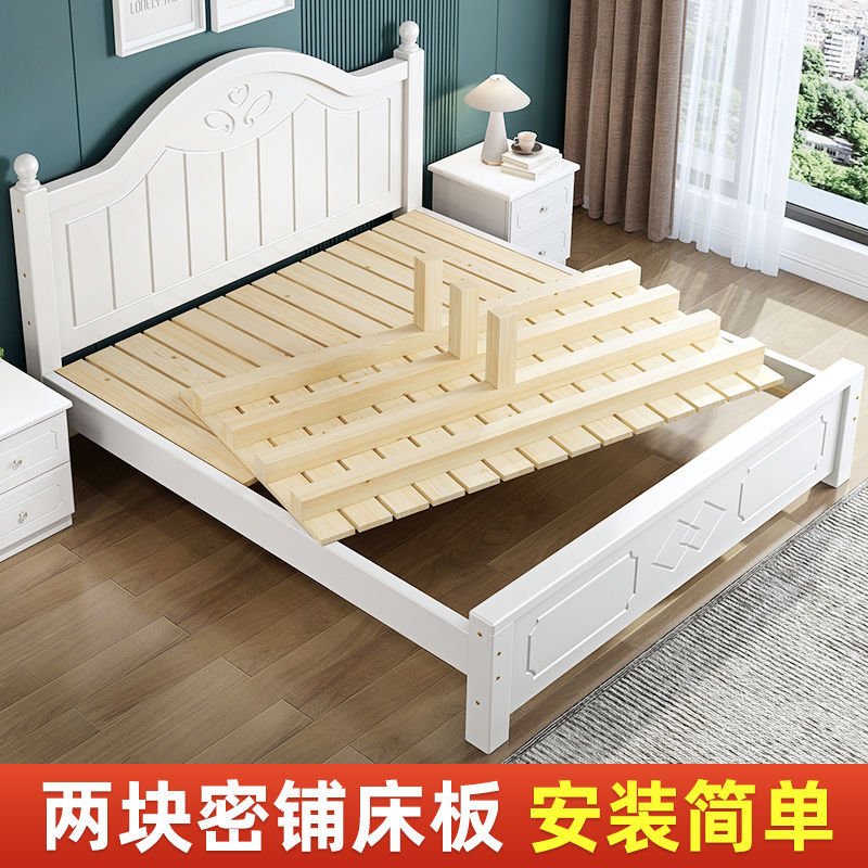 实木床加厚现代简约1.8米简易家用主卧双人1.5单人1m欧式经济型床