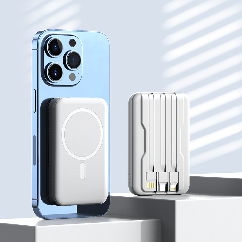 Certificado 3C mini magnet inalámbrico Charger Tesouro ligero y delgado portátil con cable MagSafe fuente de alimentación portátil de carga ultra rápida