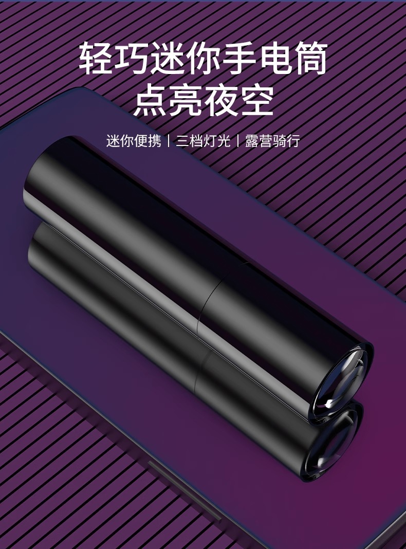 Strong Light Flashlight, Mini Flashlight, Strong Light Rechargeable, Suitable for Home and Dormitory Use