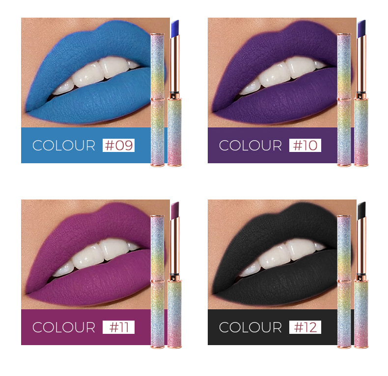 VIBELY Foreign Trade Starry Sky Shining matte Lipstick, non-stick cup, non-fading, small diamond heel Lipstick, cross-border wholesale undefined