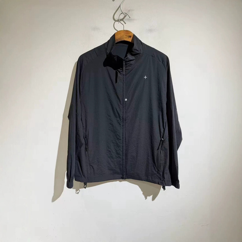26 Years of Spring and Summer High Street Fashion Men's Style Loose-Fitting Functional Ultra-Thin Stand-Up Collar Jacket with Four-Pointed Star Embroidery 26 Years of Spring and Summer High Street Fashion Men's Style Loose-Fitting Functional Ultra-Thin Stand-Up Collar Jacket with Four-Pointed Star Embroidery