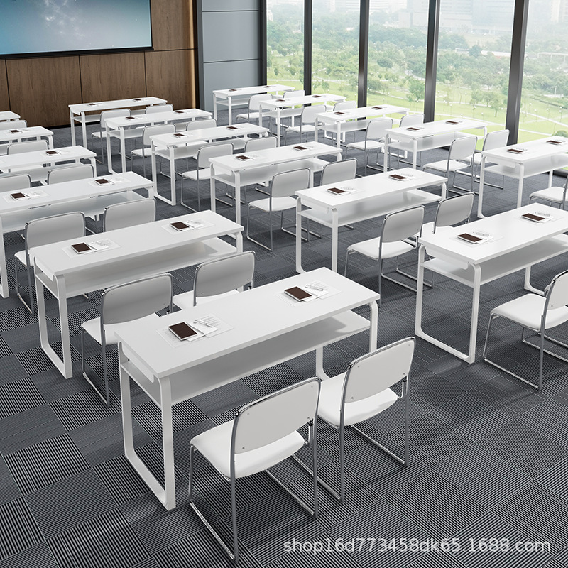 新款批发学生双层长条桌椅培训组合简约会议办公桌双人拼接桌子