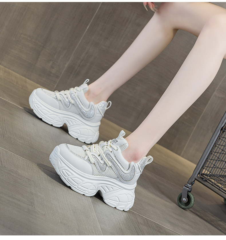 Giày sneaker nữ chunky đế dày tăng chiều cao phong cách hot girl mùa xuân 2026 — M2807 màu be, M2807 màu bạc, M2807 màu đen, M2807 Màu tím chi tiết 13