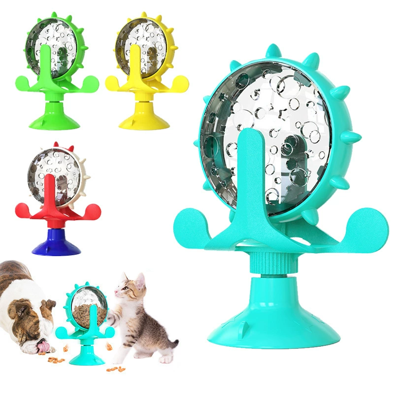 Товары для домашних животных Новый продукт Amazon, вращающаяся ветряная мельница, артефакт для самостоятельного удовольствия котенка и снятия скуки, игрушка для утечки корма для собак и кошек