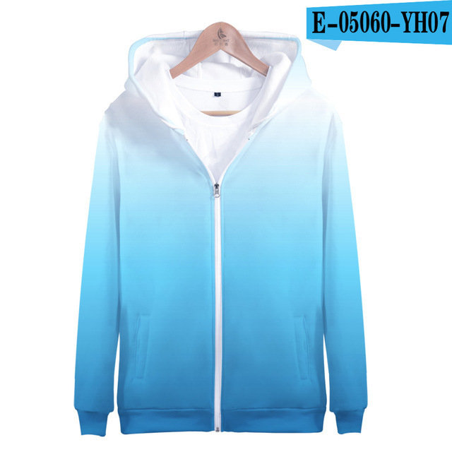 Fashion Casual Zipper Gradient Tie-Dye Printing European and American Men's Sweatshirt with Hood Casual Sports Sweatshirt Fashion Casual Zipper Gradient Tie-Dye Printing European and American Men's Sweatshirt with Hood Casual Sports Sweatshirt