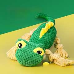 跨境恐龍公仔寵物用品狗狗發聲玩具磨牙耐咬毛絨寵物繩結玩具