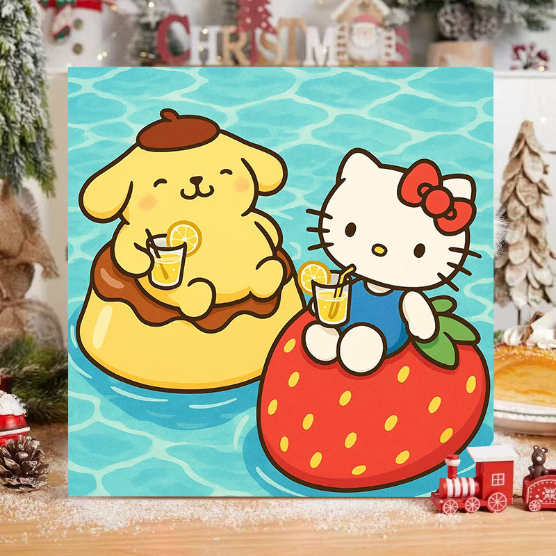 现货批发数字油画diy填色儿童简约手绘涂鸦新中式摆摊丙烯油画|undefined