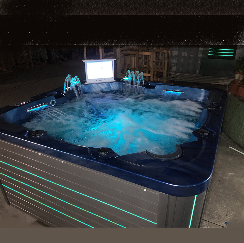 bañera de masaje acrílico al aire libre fuente de agua cascada americana sistema balboa jacuzzi piscina de burbuja