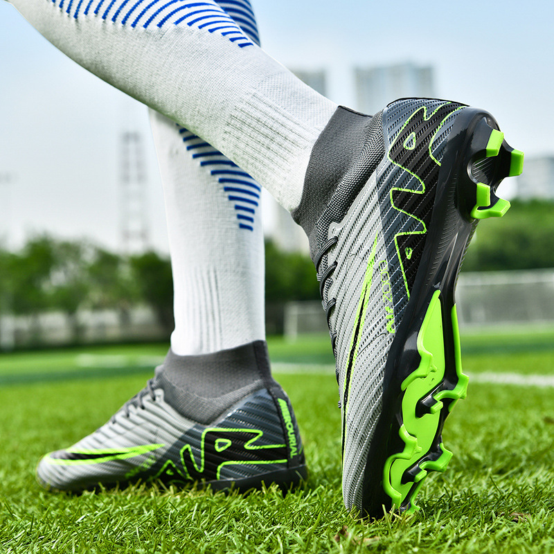 Zapatos de fútbol altos y bajos para hombres y mujeres tf clavos rotos ag clavos largos estudiantes de primaria y secundaria niños niños entrenamiento de competencia de césped artificial