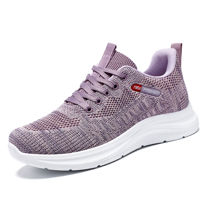 Zapatos de mujer 2024 primavera nuevo comercio exterior volando zapatos de mujer tejidos zapatos transfronterizos de fondo suave zapatilla de deporte casual mujeres