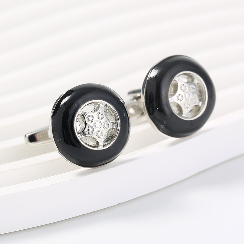 Neue runde eingelegten stern manschettenknöpfe mode retro herren hemd manschettenknöpfe_voghion.com