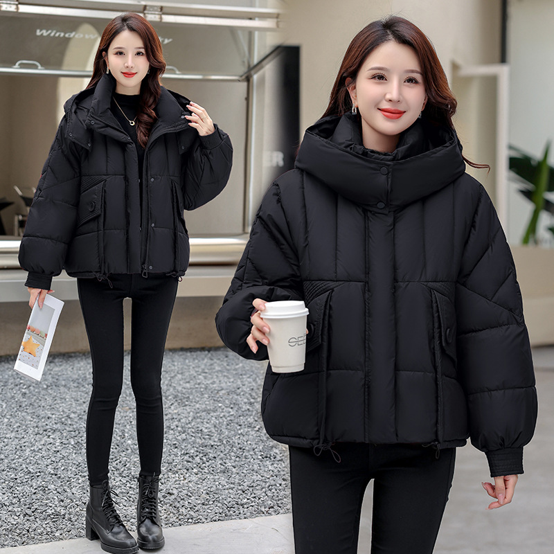 Algodón mujer gruesa corta 2024 invierno nuevo estilo coreano suelto ropa de algodón pan chaqueta de algodón abrigo de mujer