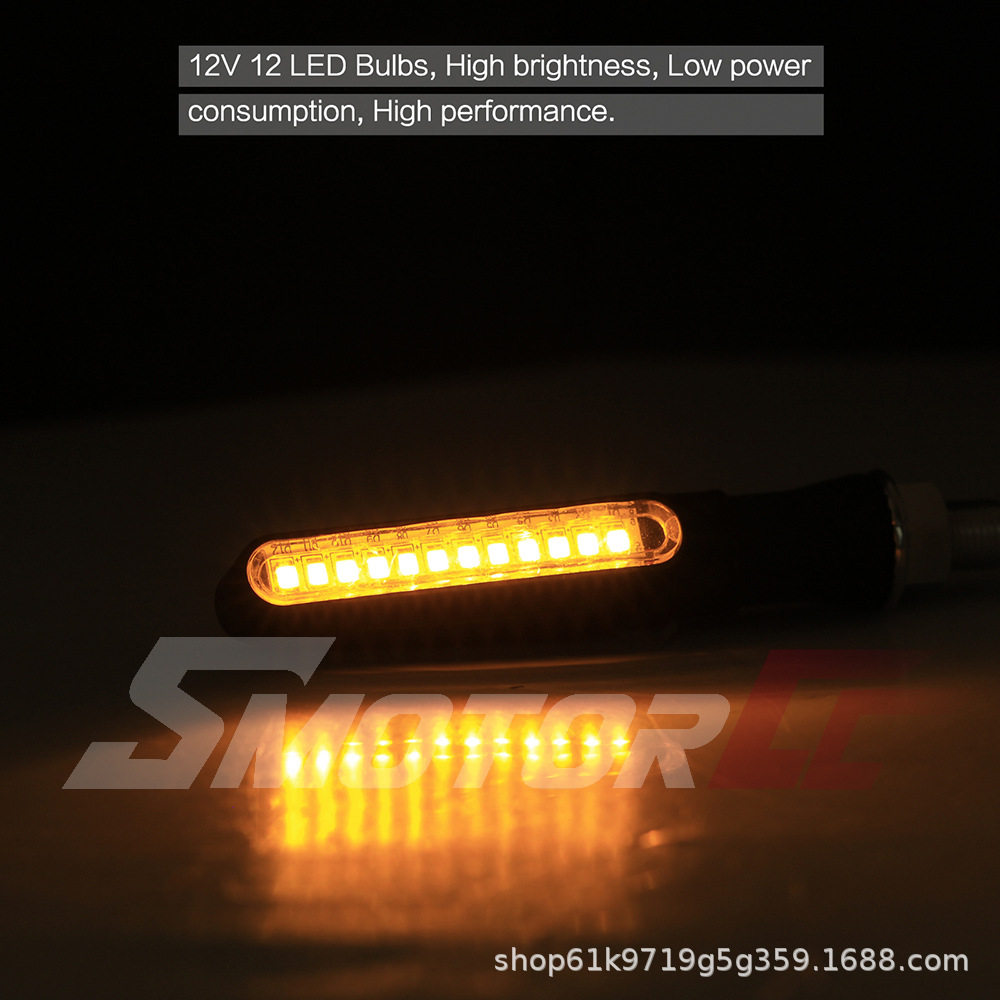 Luz direccional LED secuencial impermeable para motocicleta — luz de giro creativa de flujo dinámico 12V, estilo personalizado