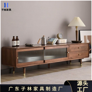 TV Cabinet Coffee Table Combination Modern Simple Small Apartment Floor Cabinet Living Room Combination Wall Cabinet TV Cabinet Nordic Solid Wood