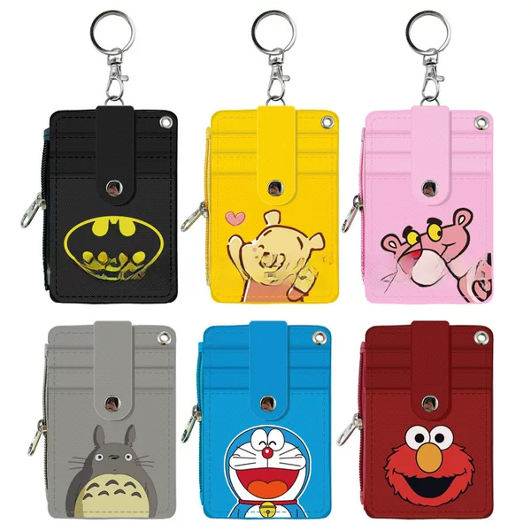 Zipper Student Change Card Holder Two-in-One Multifunctional Bus Card Holder Cartoon Meal Card Transportation Card Door Card Holder