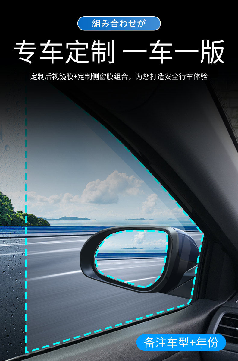 Rearview Mirror Rain-Proof Film for Cars, Reflective Reversing Mirror Rain-Proof Gadget, Anti-Fog Waterproof Glass Film for Rainy Days